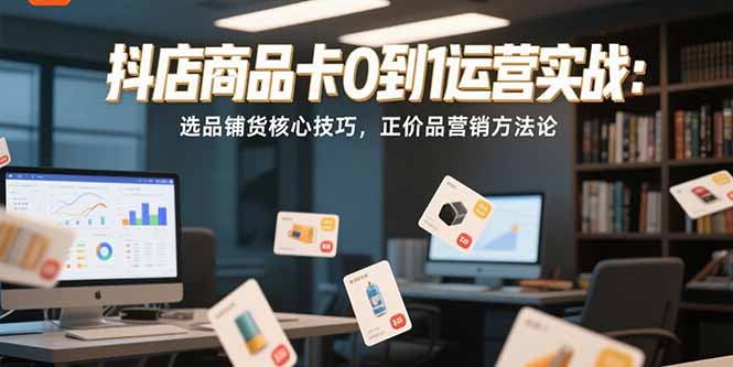 抖店商品卡0到1运营实战：选品铺货核心技巧，正价品营销方法论-智取云网创