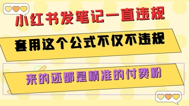 小红书发笔记一直违规，套用这个公式不仅不违规，来的还都是精准的付费粉-智取云网创