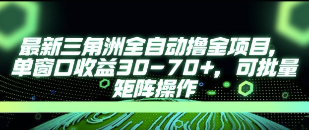 最新AI全自动游戏撸金项目，单窗口收益30-70+，可批量操作【揭秘】-智取云网创