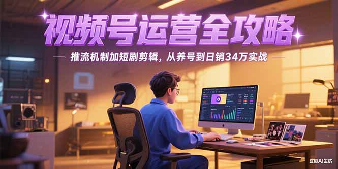 2025视频号运营全攻略，推流机制加短剧剪辑，从养号到日销34万实战-智取云网创
