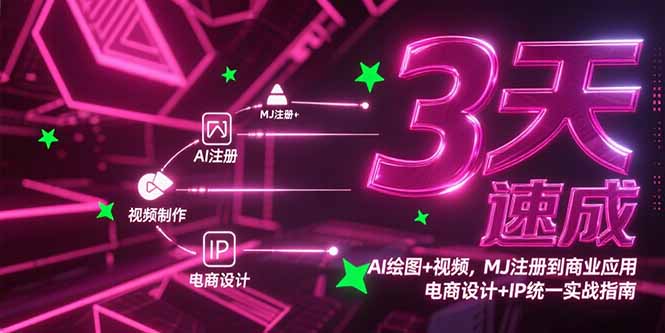 3天速成AI绘图+视频，MJ注册到商业应用，电商设计+IP统一实战指南-智取云网创