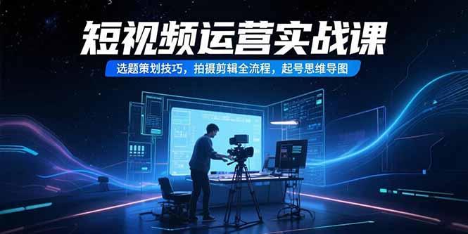 短视频运营实战课，选题策划技巧，拍摄剪辑全流程，起号思维导图-智取云网创