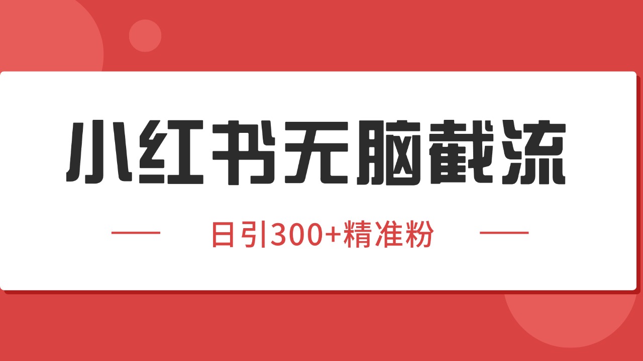 小红书截流同行客源，独家野路子获客玩法 日引200+暴力获客-智取云网创