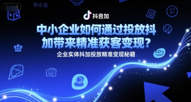 中小企业如何通过投放抖加带来精准获客变现？企业实体抖加投放精准变现秘籍-智取云网创
