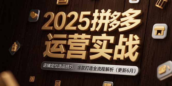 2025拼多多运营实战：店铺定位选品技巧，爆款打造全流程解析(更新6月-智取云网创