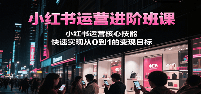 小红书运营进阶班课，小红书运营核心技能，快速实现从0到1的变现目标-智取云网创