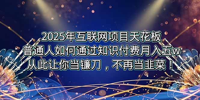 2025年互联网项目天花板，普通人如何通过卖项目实现逆风翻盘，月入5W＋！-智取云网创