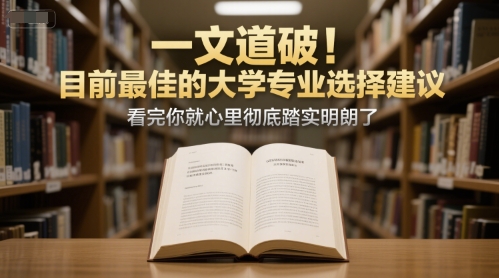 付费文章：一文道破！目前最佳的大学专业选择建议，看完你就心里彻底踏实明朗了-智取云网创