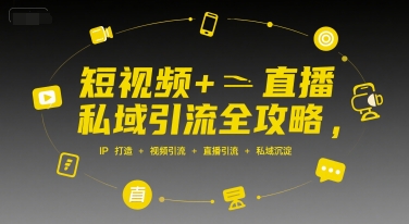 短视频+直播私域引流全攻略,IP打造 +视频引流 +直播引流 +私域沉淀-智取云网创