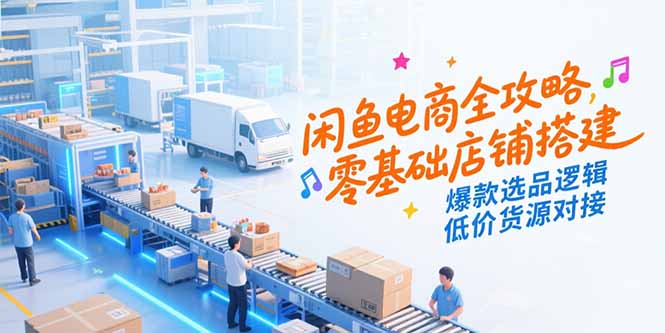 闲鱼电商全攻略，零基础店铺搭建，爆款选品逻辑，低价货源对接-智取云网创