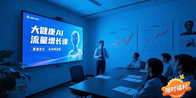 大健康AI流量增长课8.0，赛道定位方法论，AI数字人内容生产，私域转化运营-智取云网创