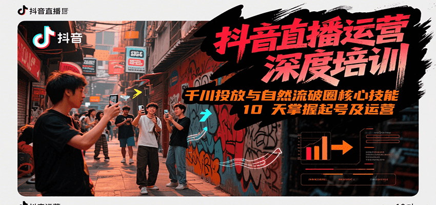 抖音直播运营深度培训，千川投放与自然流核心技能，10天掌握起号及运营(6-7月新课)-智取云网创