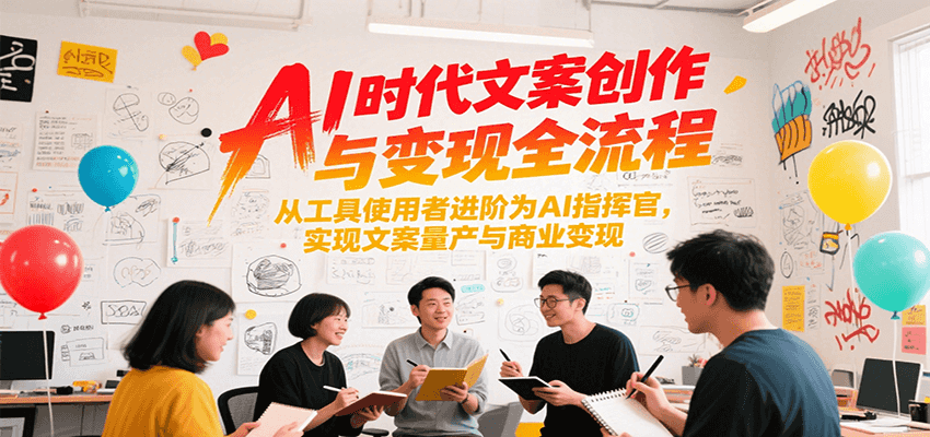 AI时代文案创作与变现全流程，从工具使用者进阶为AI指挥官，实现文案量产与商业变现-智取云网创