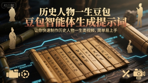 历史人物一生豆包智能体生成提示词，让你快速制作历史人物一生类视频，简单易上手-智取云网创