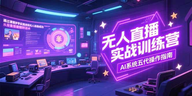 无人直播实操训练营，从设备搭建到话术，AI系统五代操作指南(7月更新-智取云网创