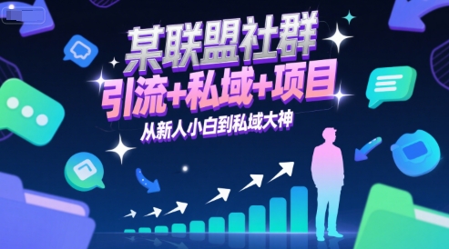 某联盟社群，引流+私域+项目，从新人小白到私域大神-智取云网创