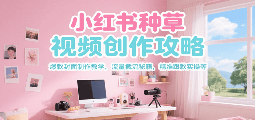 小红书种草视频创作攻略，爆款封面制作教学 ，流量截流秘籍 ，精准跟款实操等-智取云网创