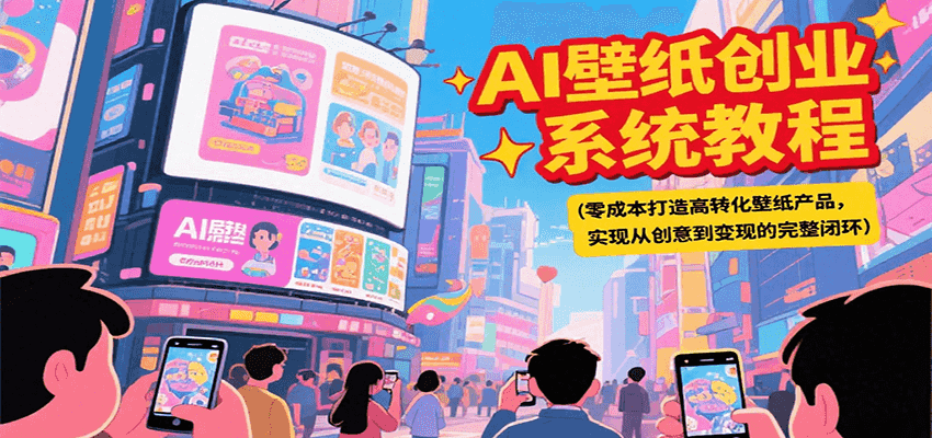 AI壁纸创业系统教程，零成本打造高转化壁纸产品，实现从创意到变现的完整闭环-智取云网创