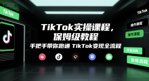 TikTok实操课程,保姆级教程,手把手带你跑通TikTok变现全流程-智取云网创