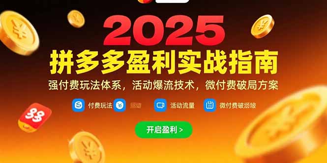 拼多多盈利实战指南，强付费玩法，活动爆流技术，微付费破局方案(更新7月-智取云网创